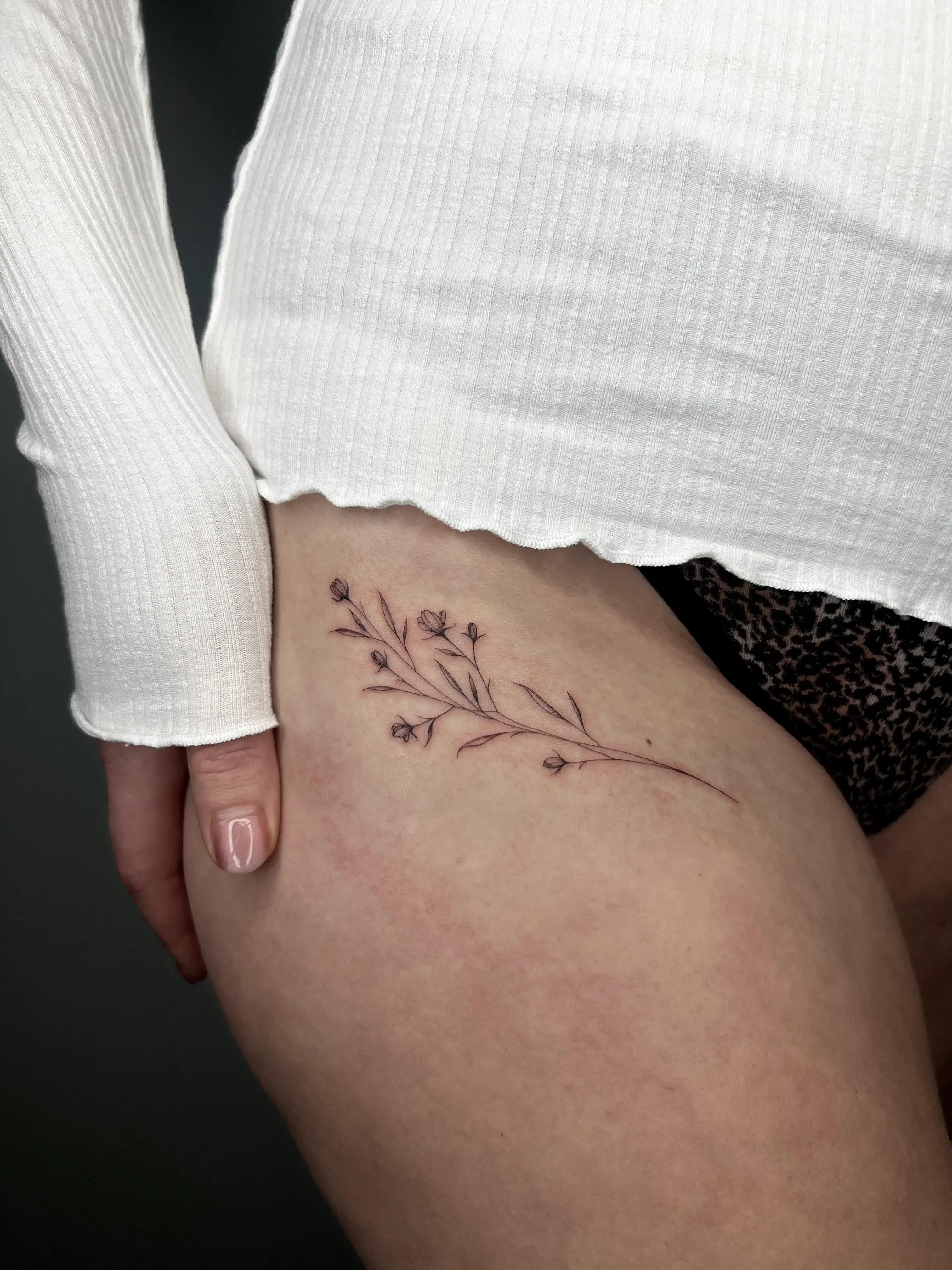 Botanical tattoo style example