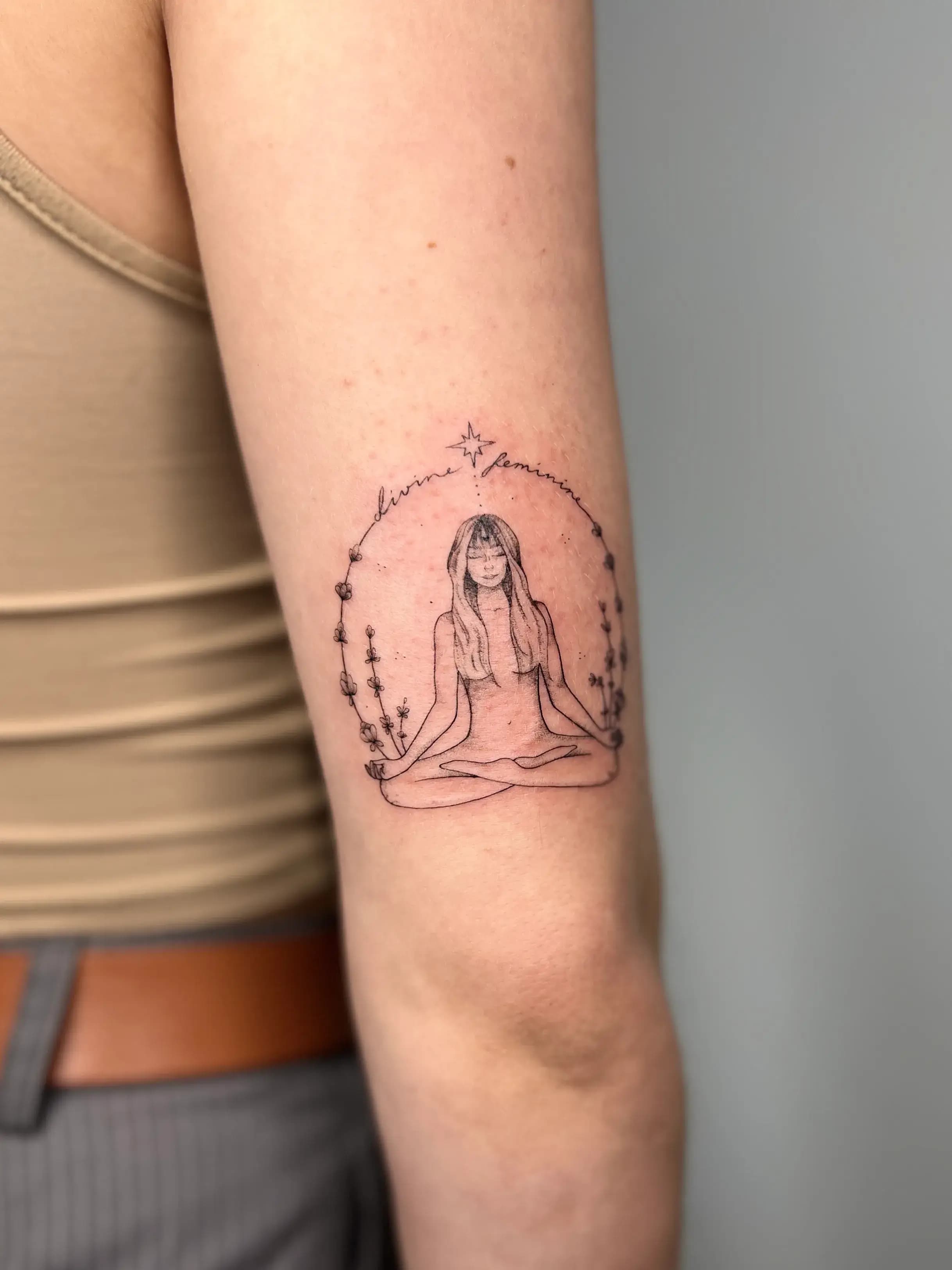 Fine line tattoo style example